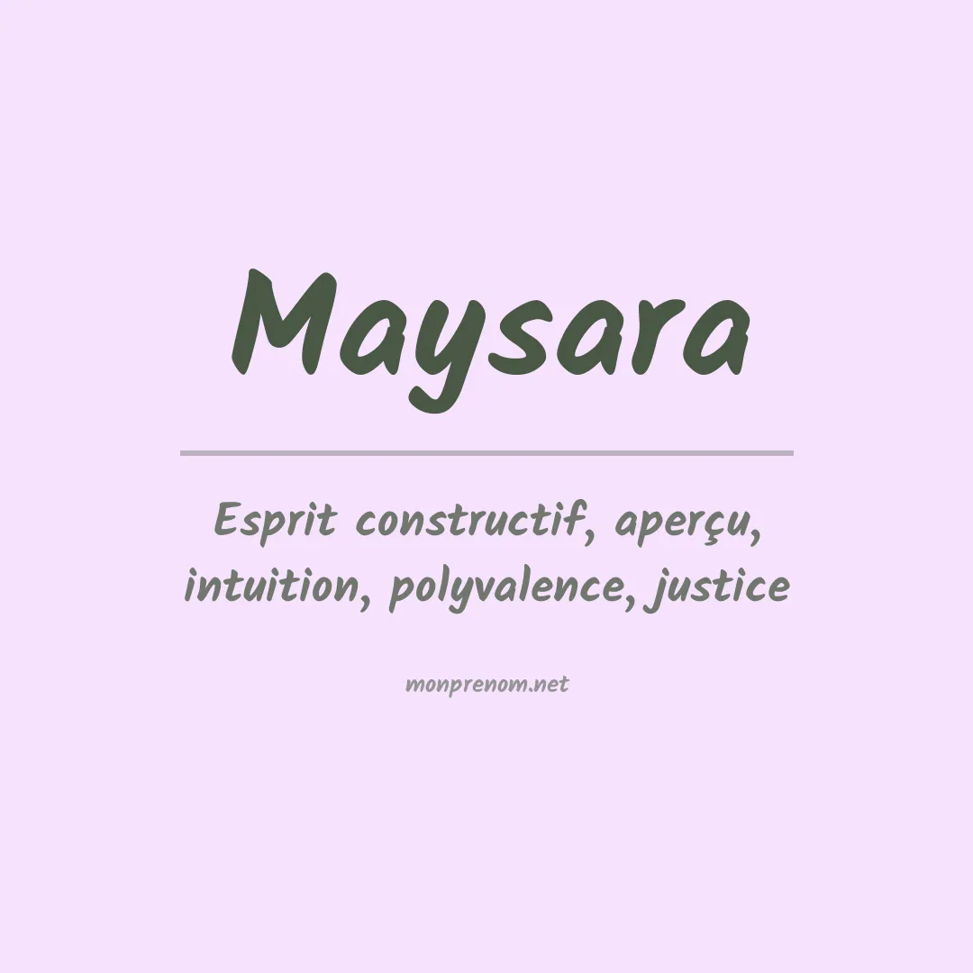 Signification du Prénom Maysara Signification du Prénom Maysara