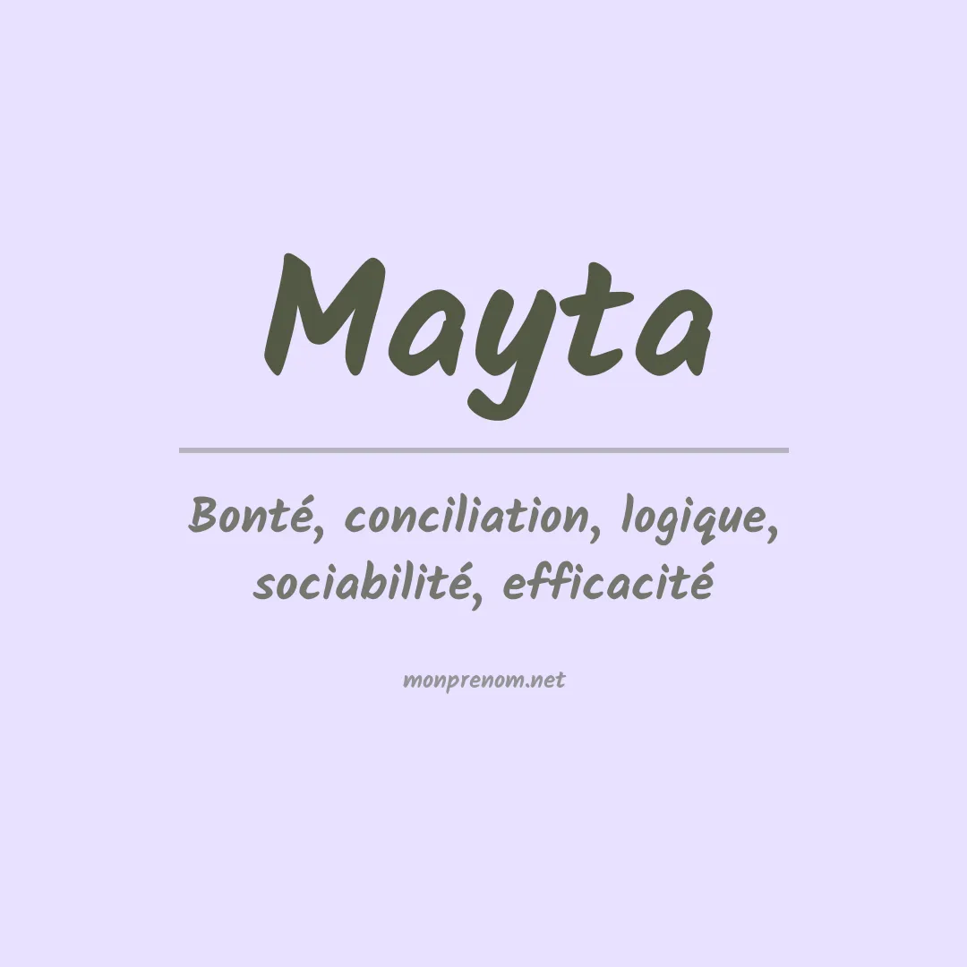 Signification du Prénom Mayta