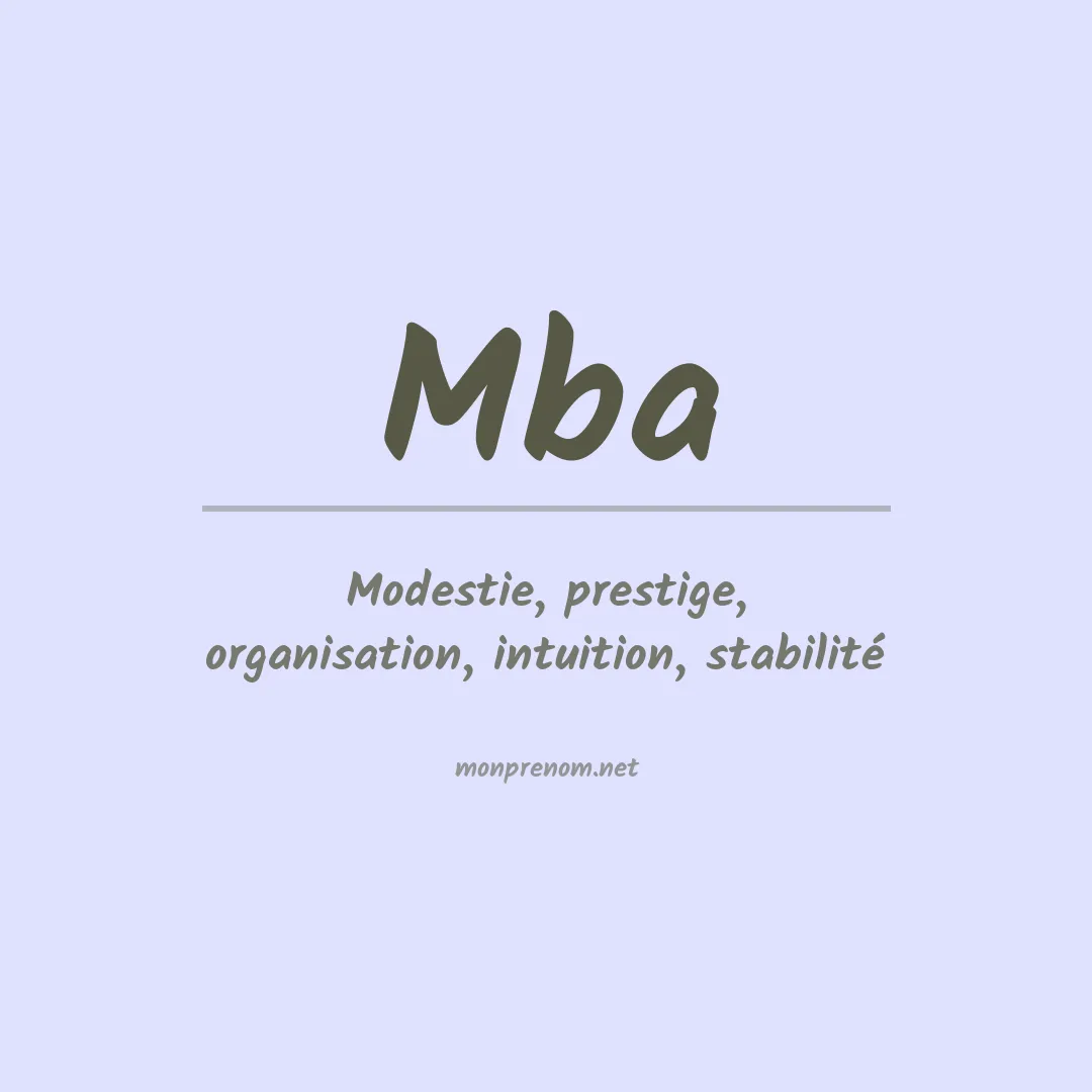 Signification du Prénom Mba Signification du Prénom Mba