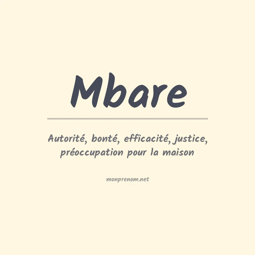 Signification du Prénom Mbare