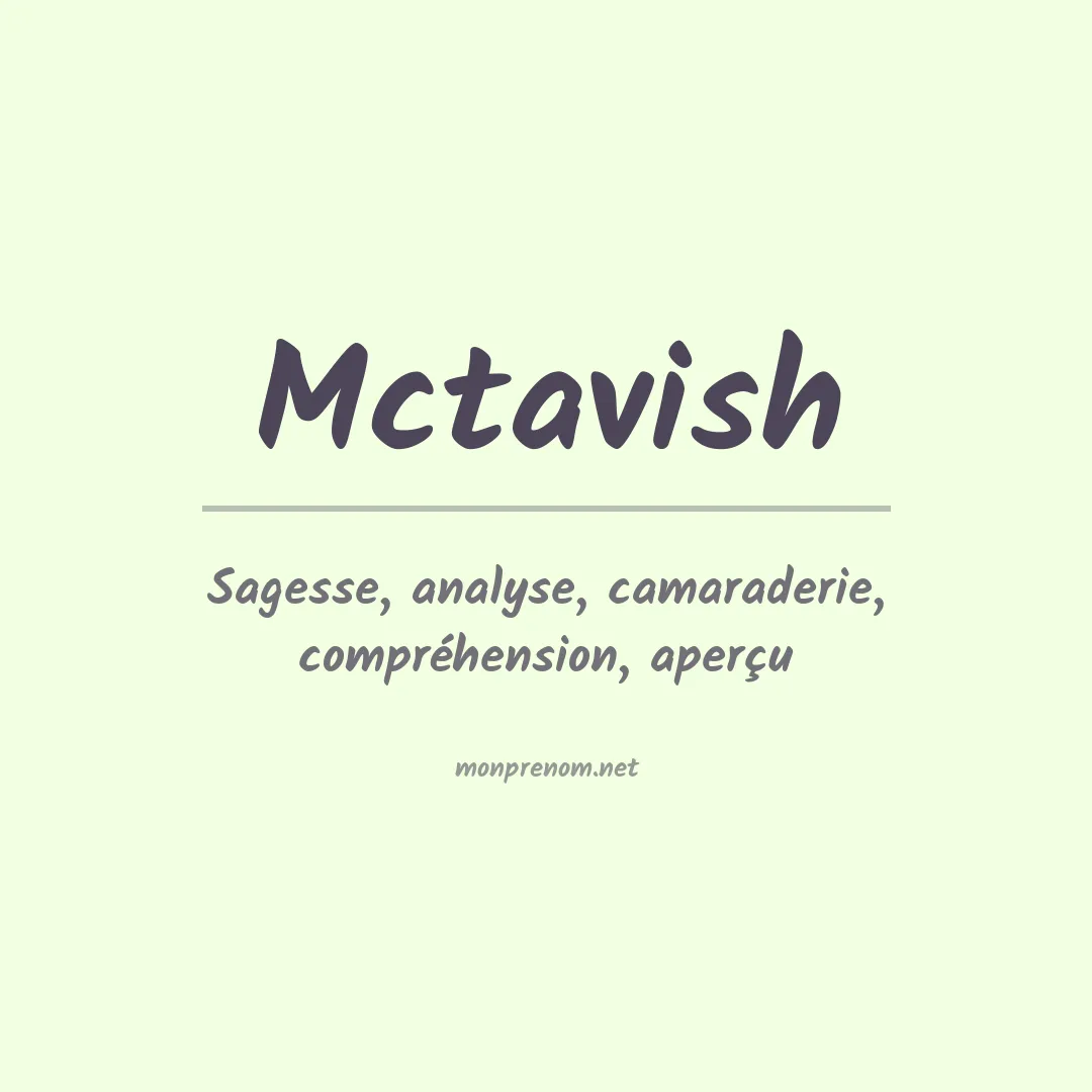 Signification du Prénom Mctavish Signification du Prénom Mctavish