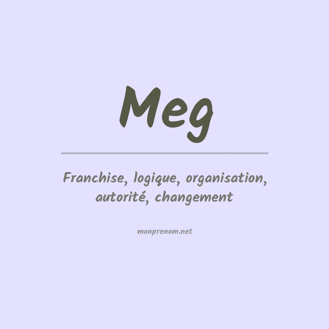 Signification du Prénom Meg