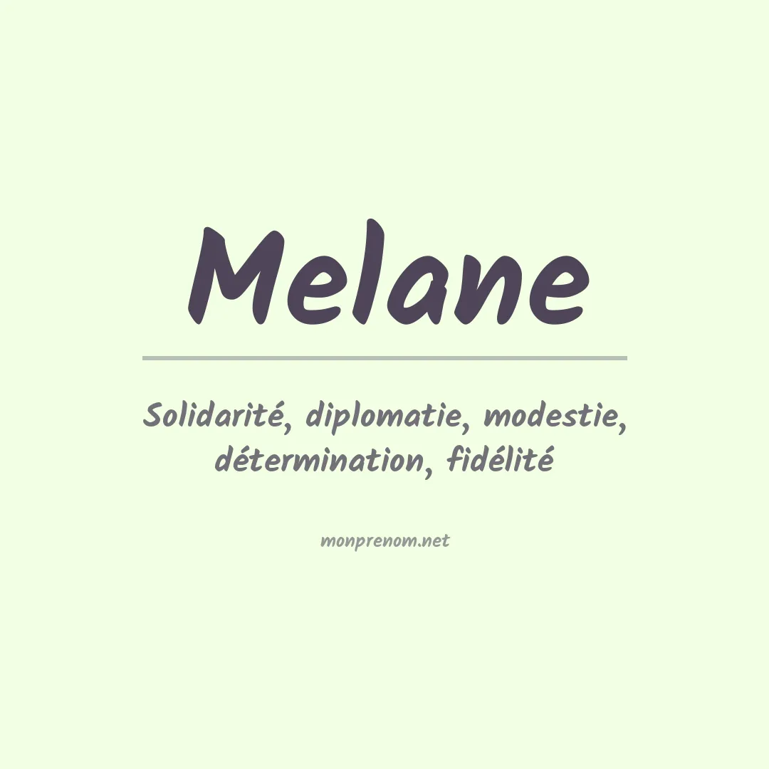 Signification du Prénom Melane Signification du Prénom Melane