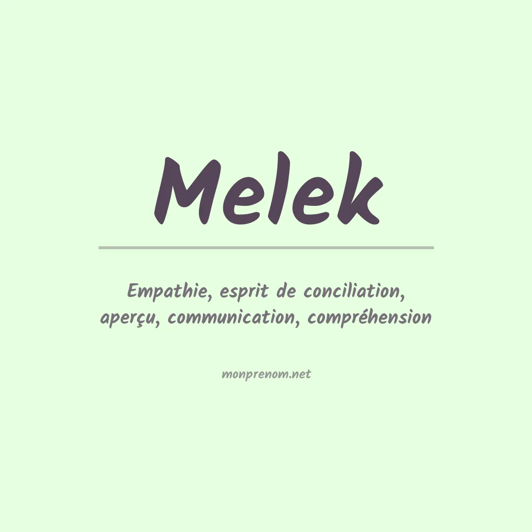 Signification du Prénom Melek Signification du Prénom Melek