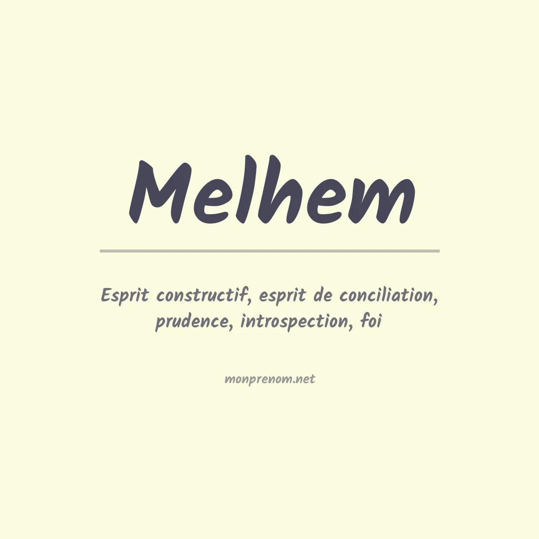 Signification du Prénom Melhem Signification du Prénom Melhem