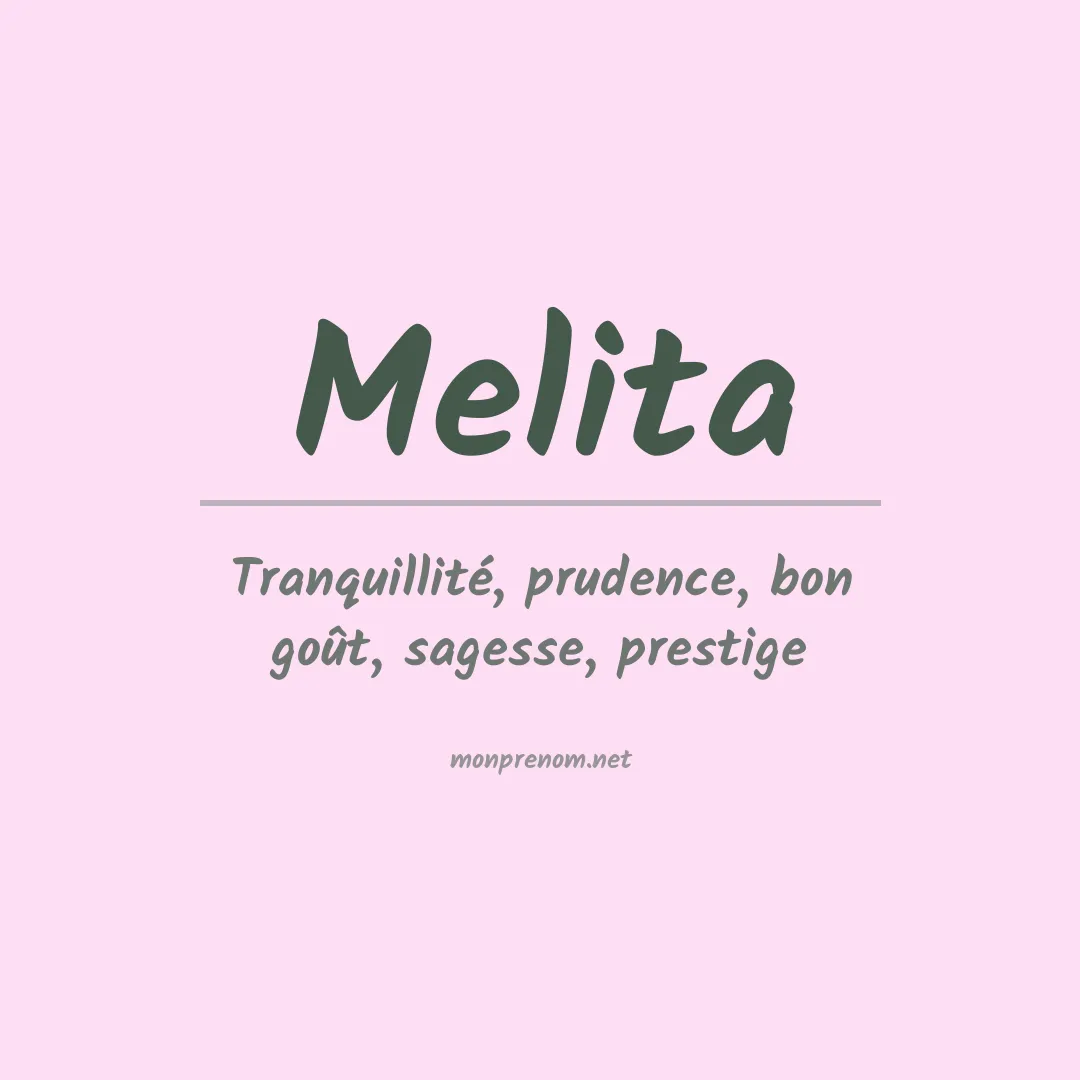 Signification du Prénom Melita