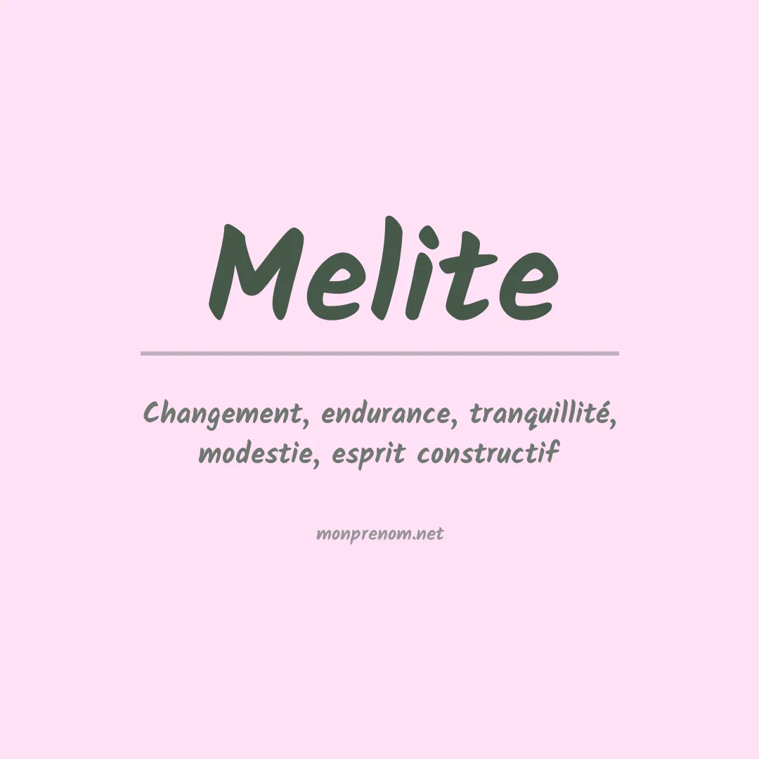 Signification du Prénom Melite Signification du Prénom Melite