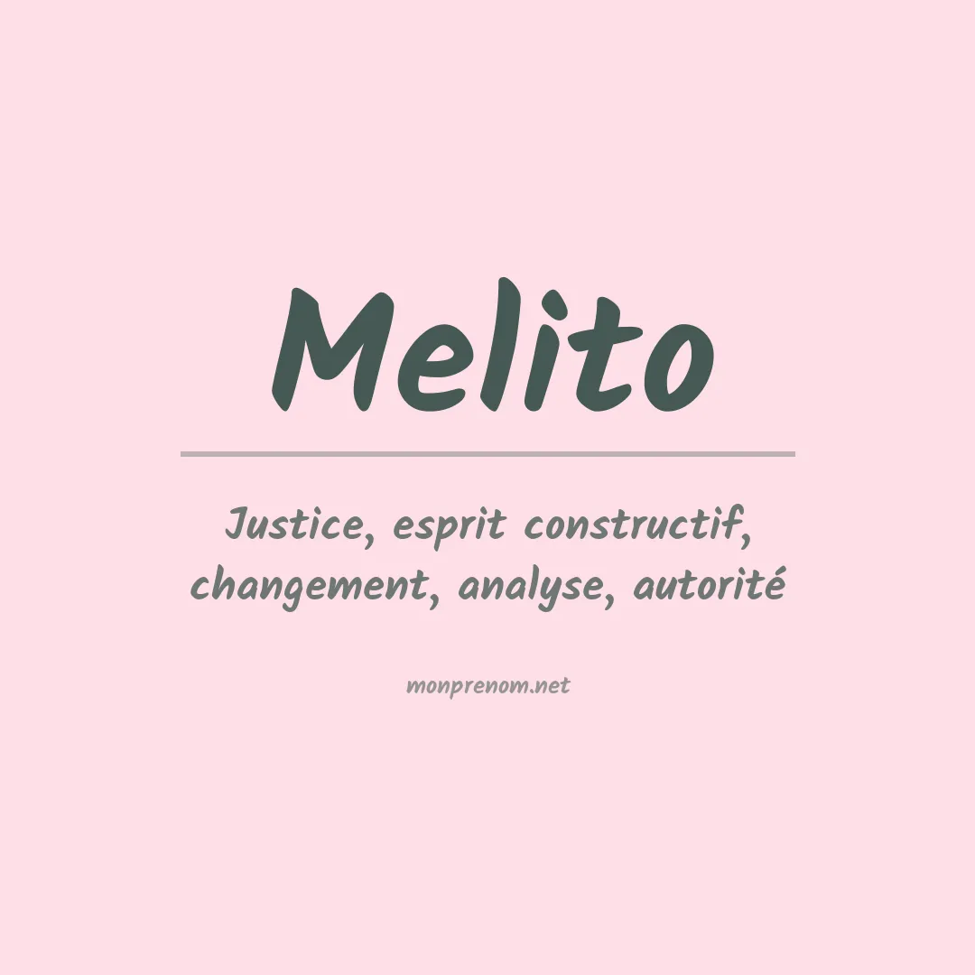 Signification du Prénom Melito