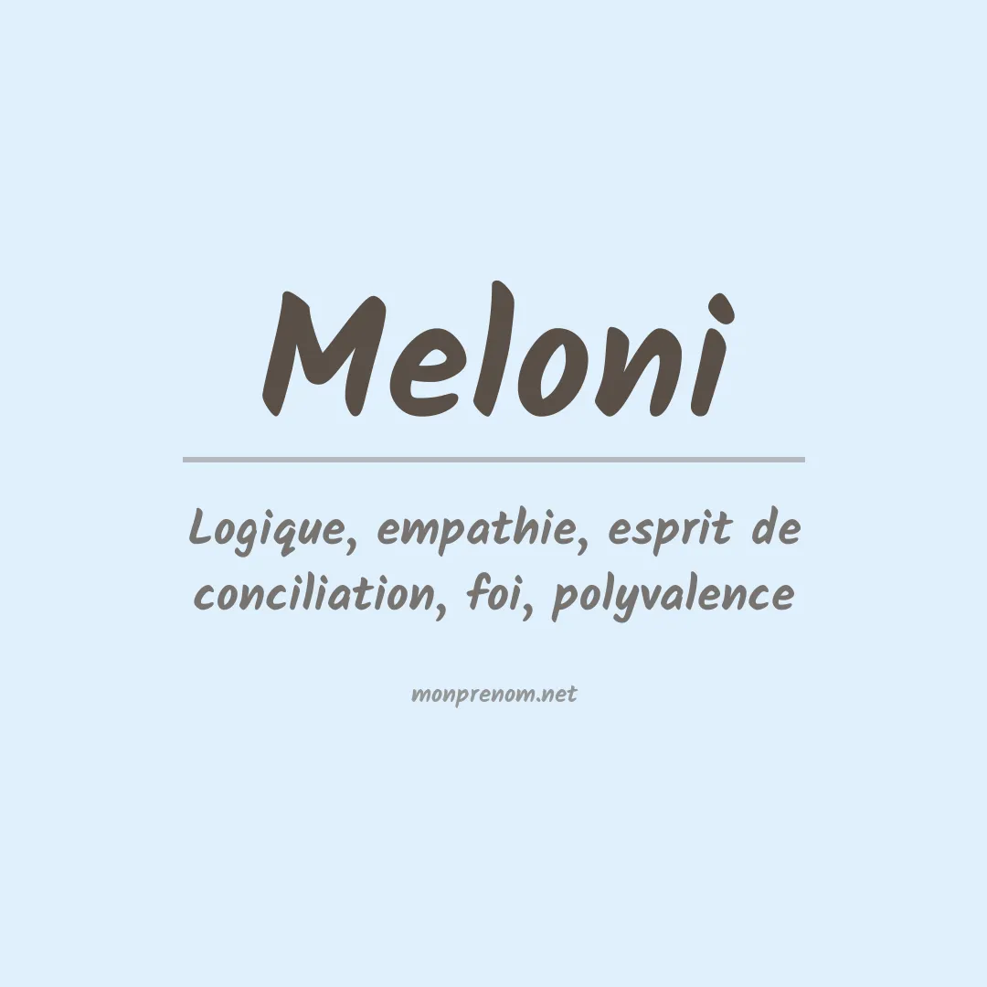 Signification du Prénom Meloni