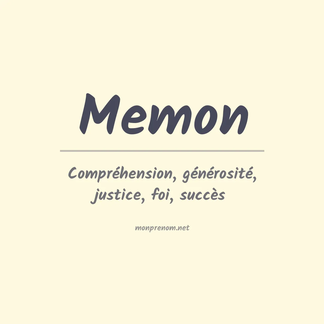 Signification du Prénom Memon Signification du Prénom Memon