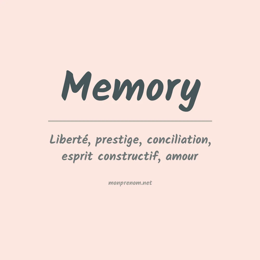 Signification du Prénom Memory