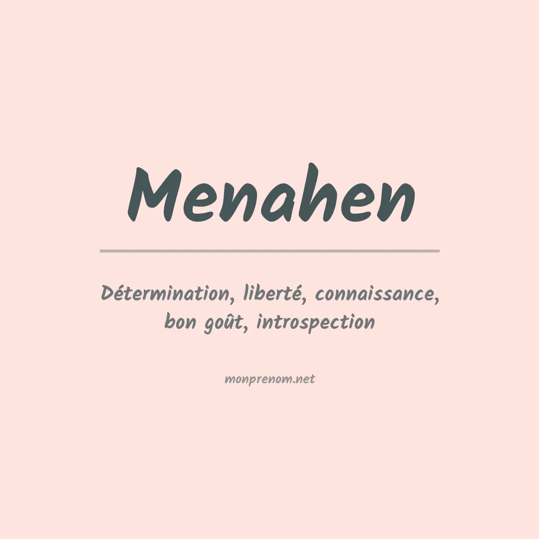 Signification du Prénom Menahen