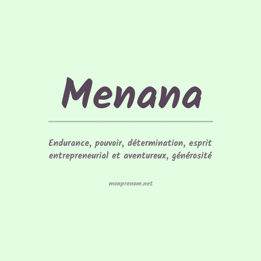 Signification du Prénom Menana Signification du Prénom Menana