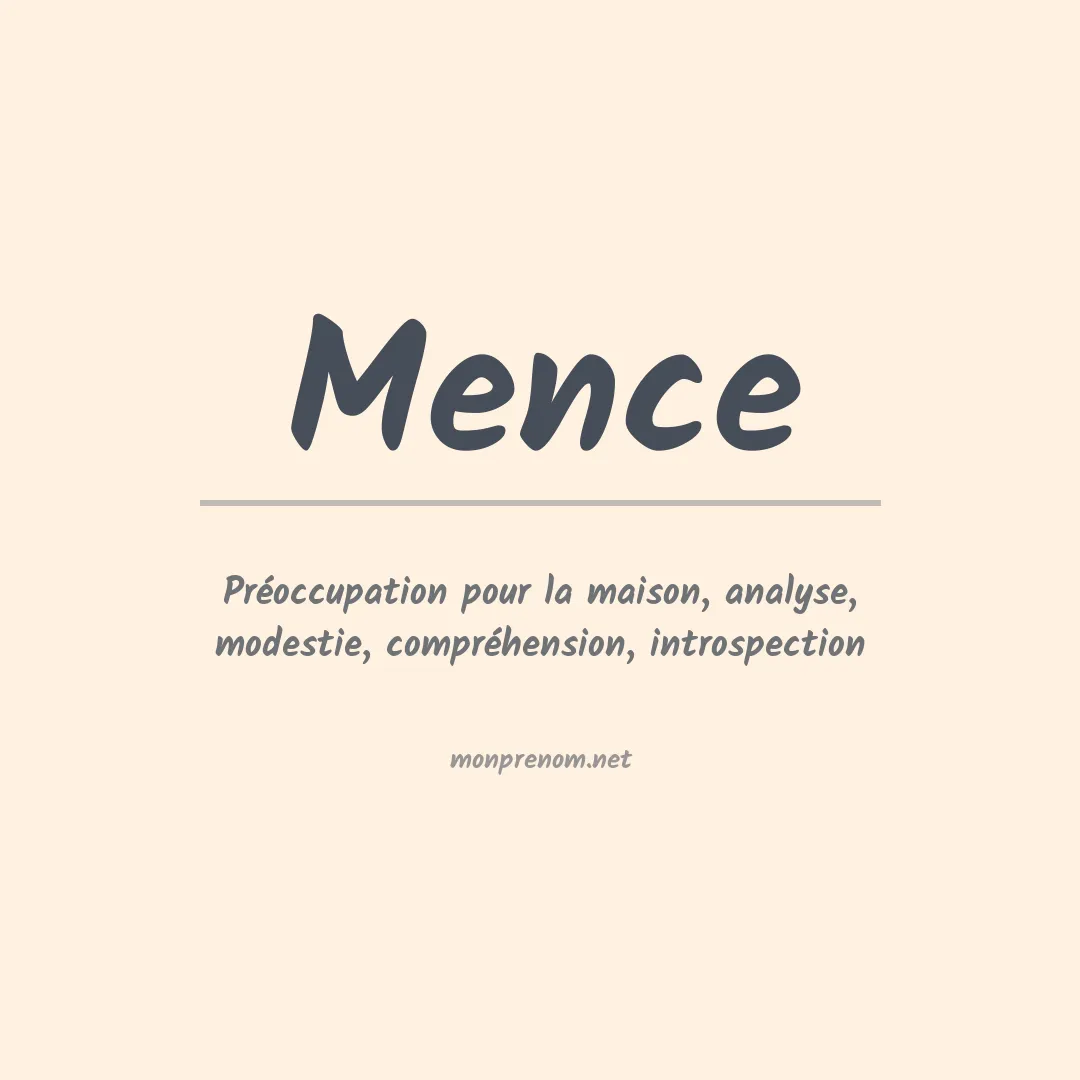 Signification du Prénom Mence