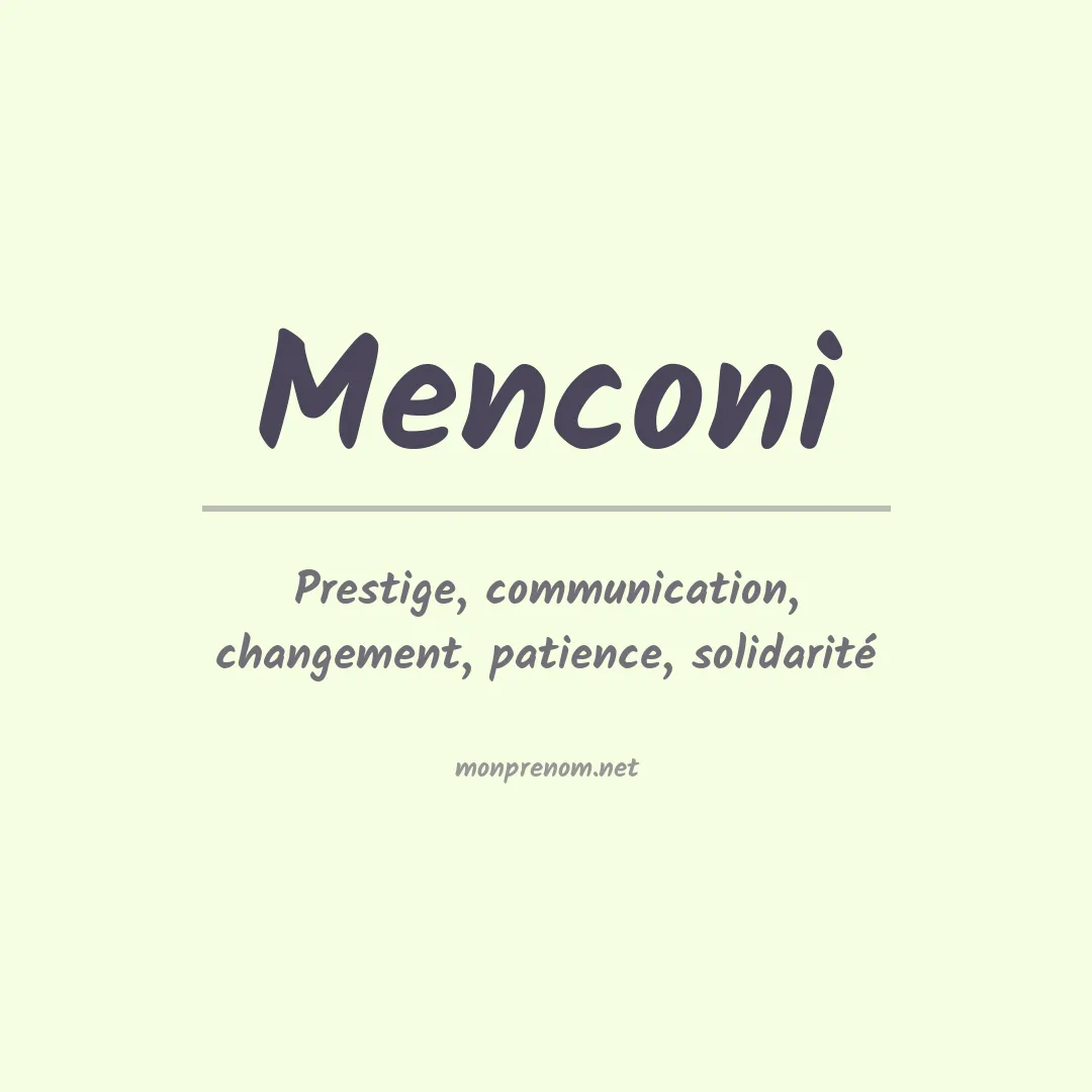 Signification du Prénom Menconi