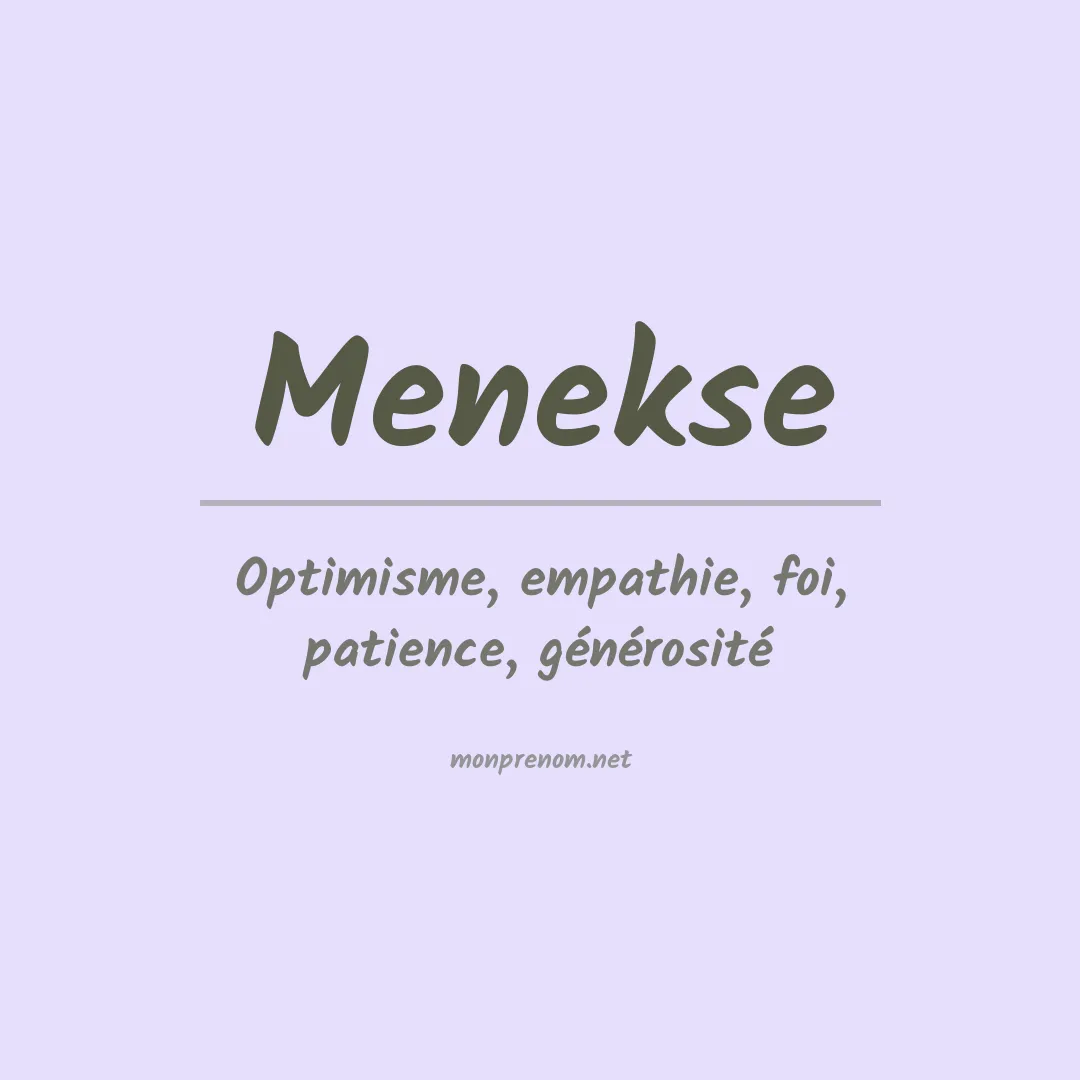 Signification du Prénom Menekse Signification du Prénom Menekse