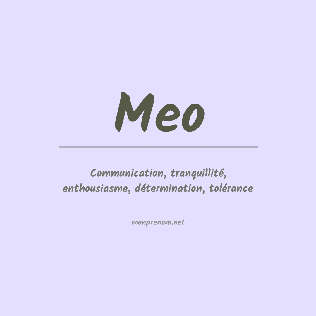 Signification du Prénom Meo