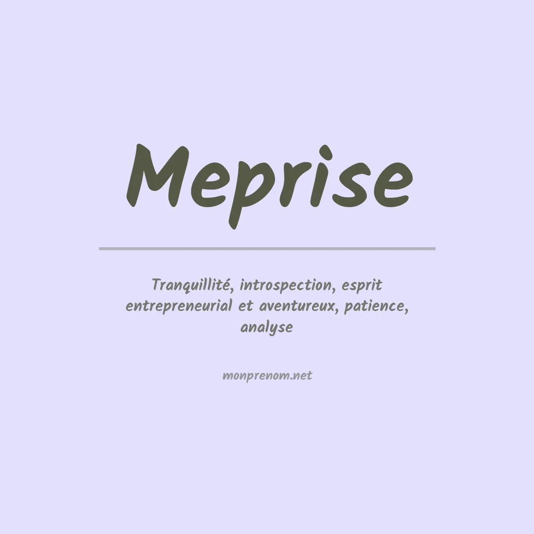 Signification du Prénom Meprise Signification du Prénom Meprise