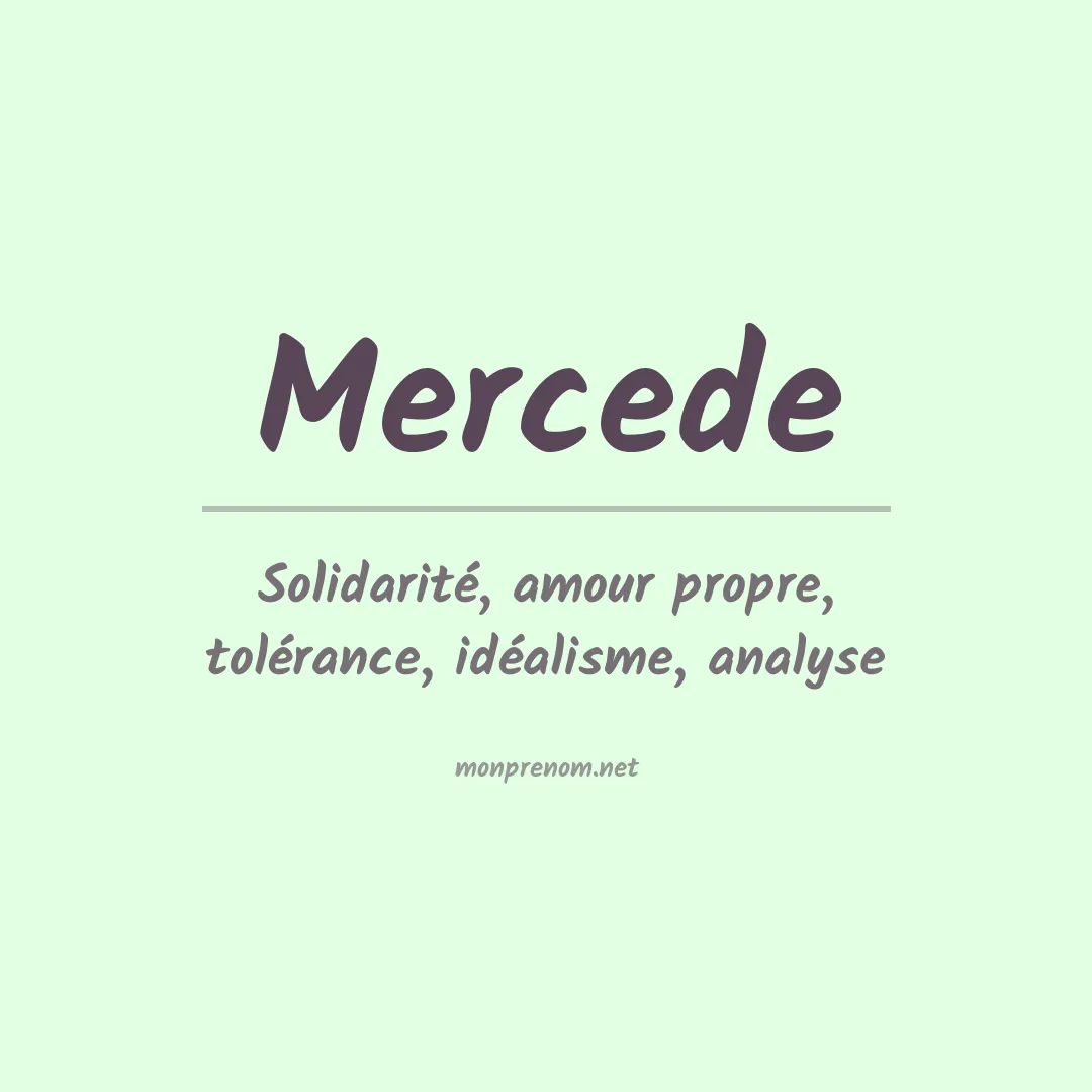 Signification du Prénom Mercede Signification du Prénom Mercede