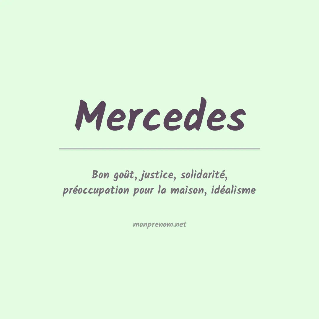 Signification du Prénom Mercedes