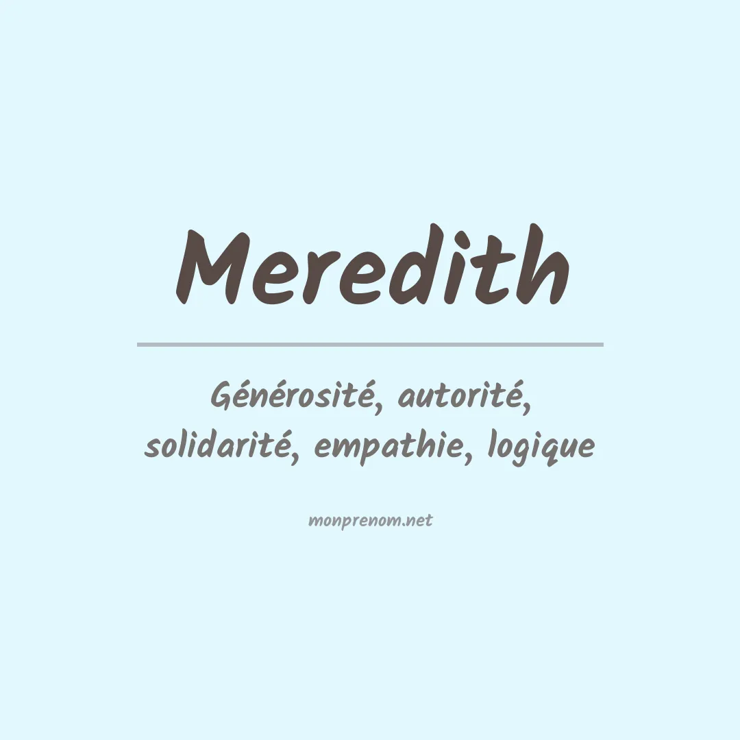 Signification du Prénom Meredith