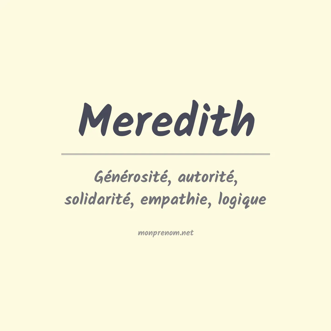 Signification du Prénom Meredith