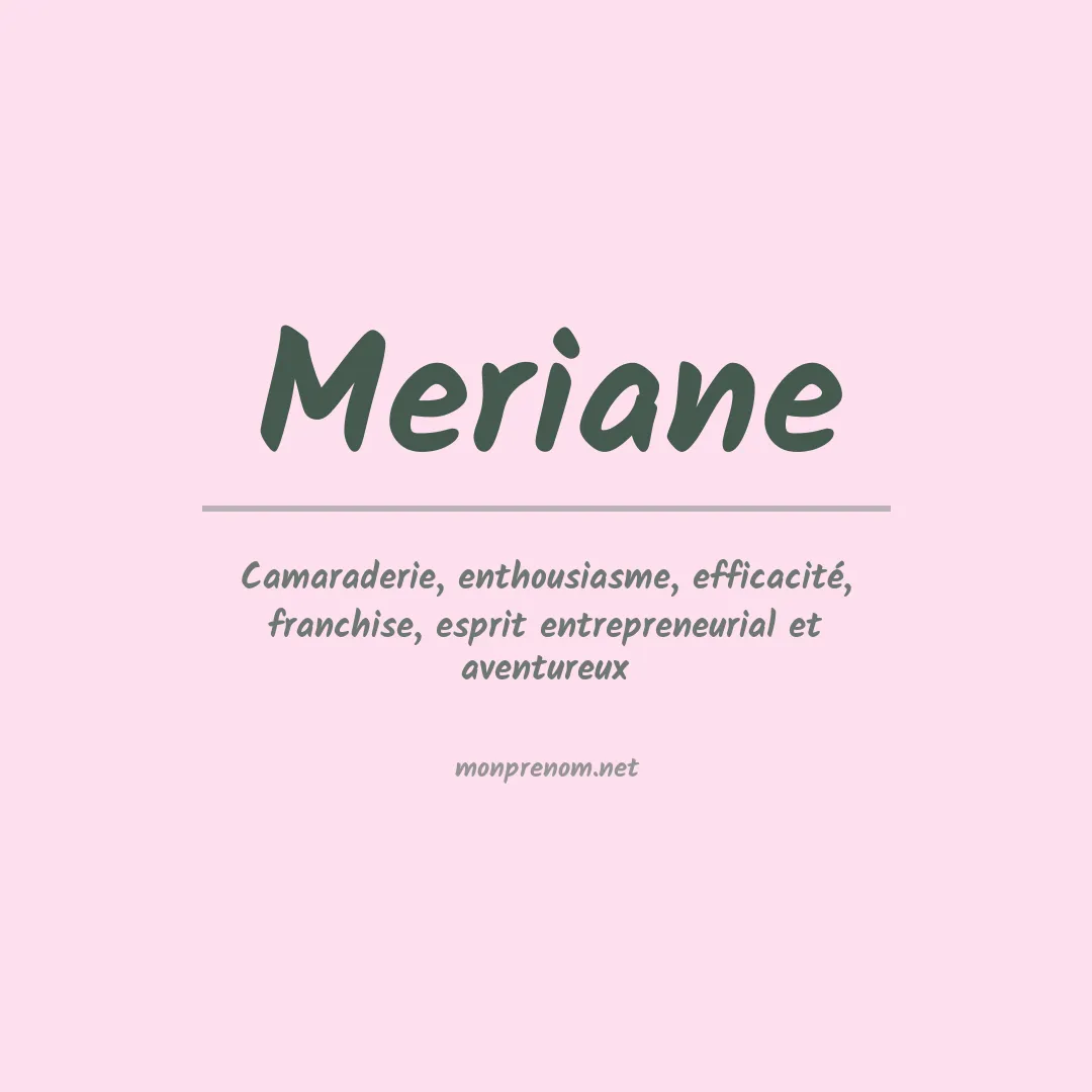 Signification du Prénom Meriane