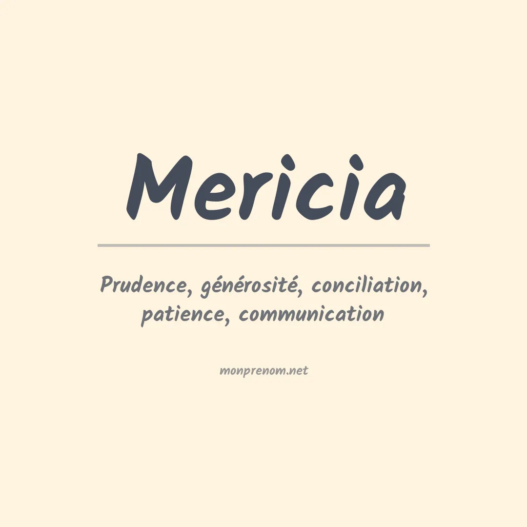 Signification du Prénom Mericia Signification du Prénom Mericia