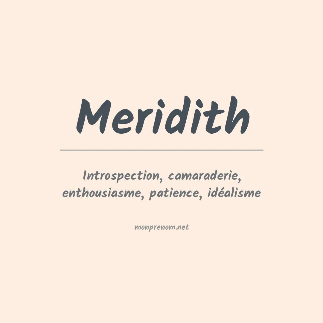 Signification du Prénom Meridith