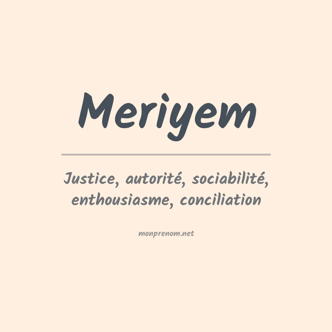 Signification du Prénom Meriyem Signification du Prénom Meriyem