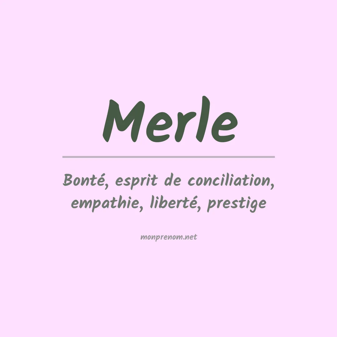 Signification du Prénom Merle