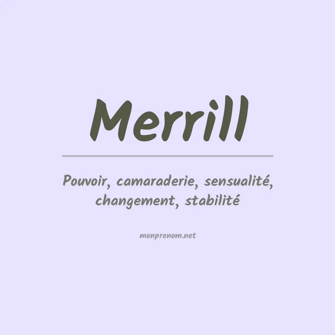 Signification du Prénom Merrill