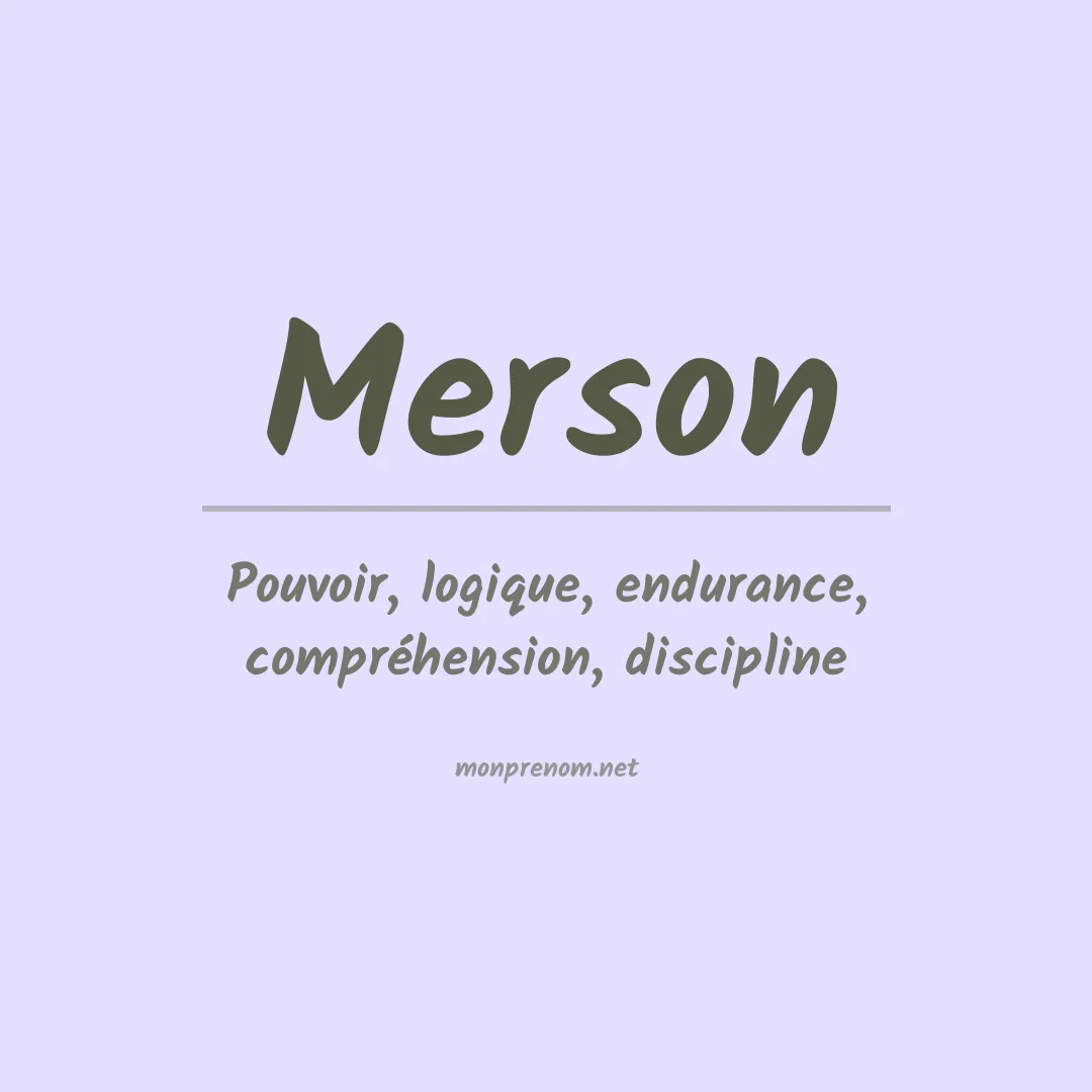 Signification du Prénom Merson