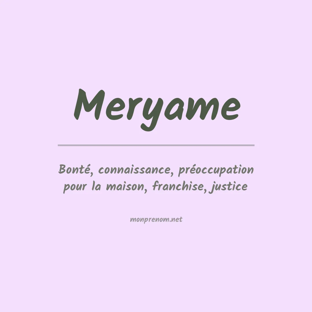 Signification du Prénom Meryame Signification du Prénom Meryame