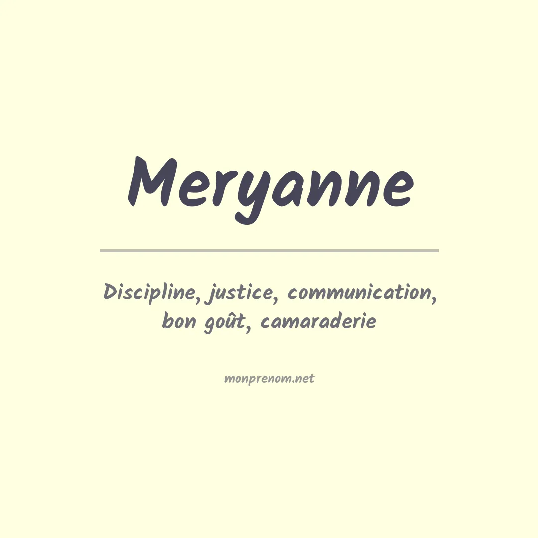 Signification du Prénom Meryanne