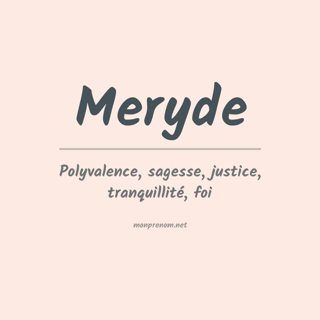 Signification du Prénom Meryde Signification du Prénom Meryde