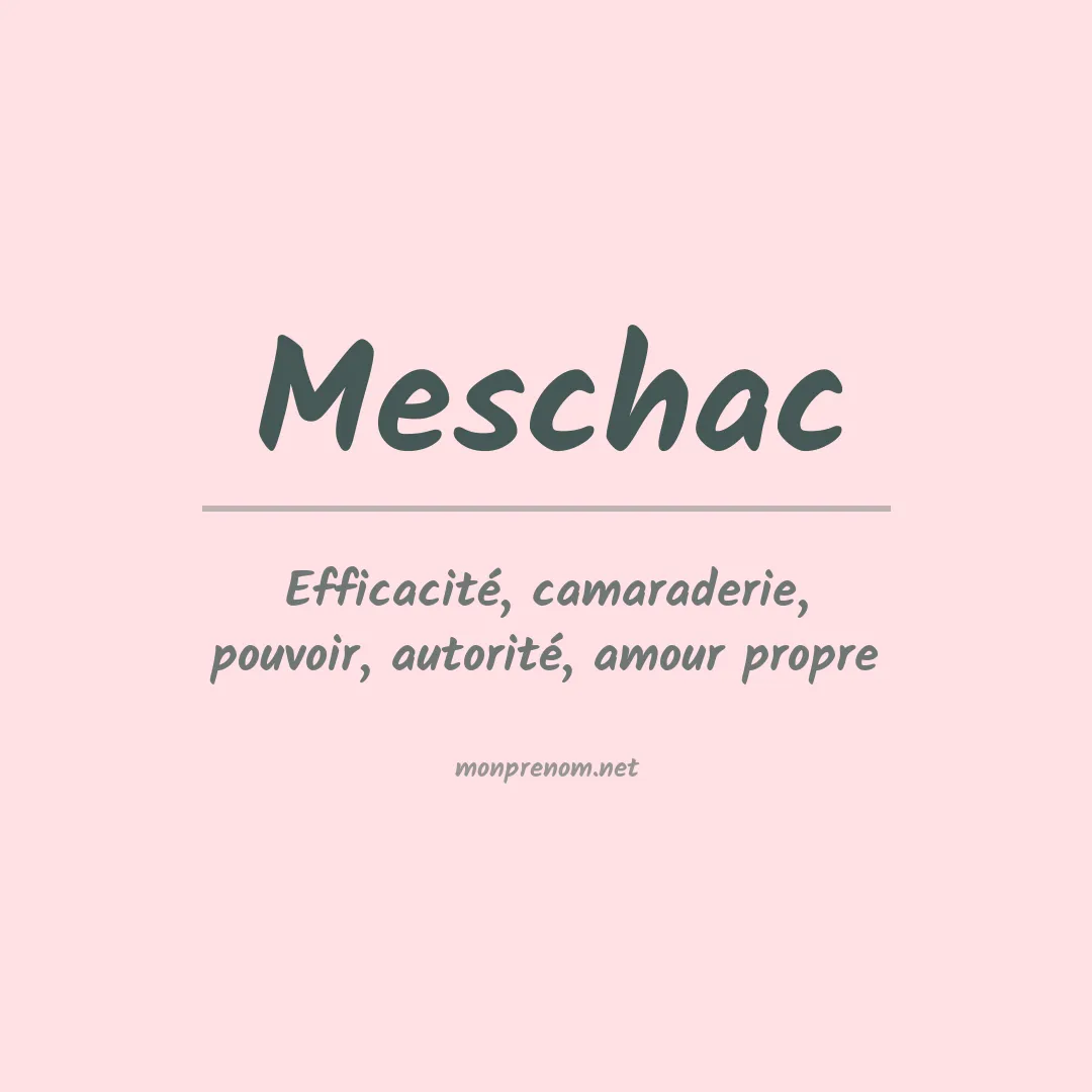 Signification du Prénom Meschac Signification du Prénom Meschac