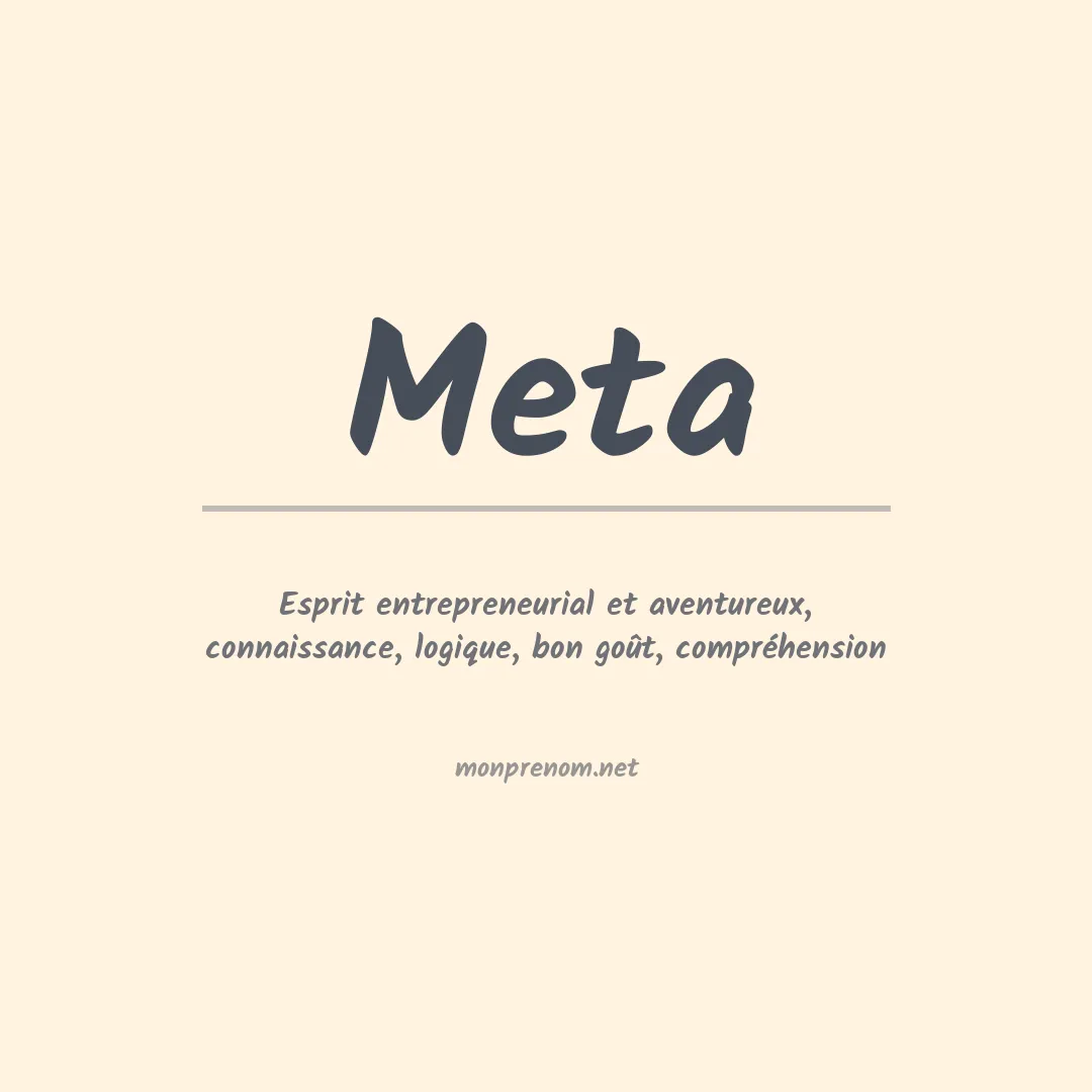 Signification du Prénom Meta