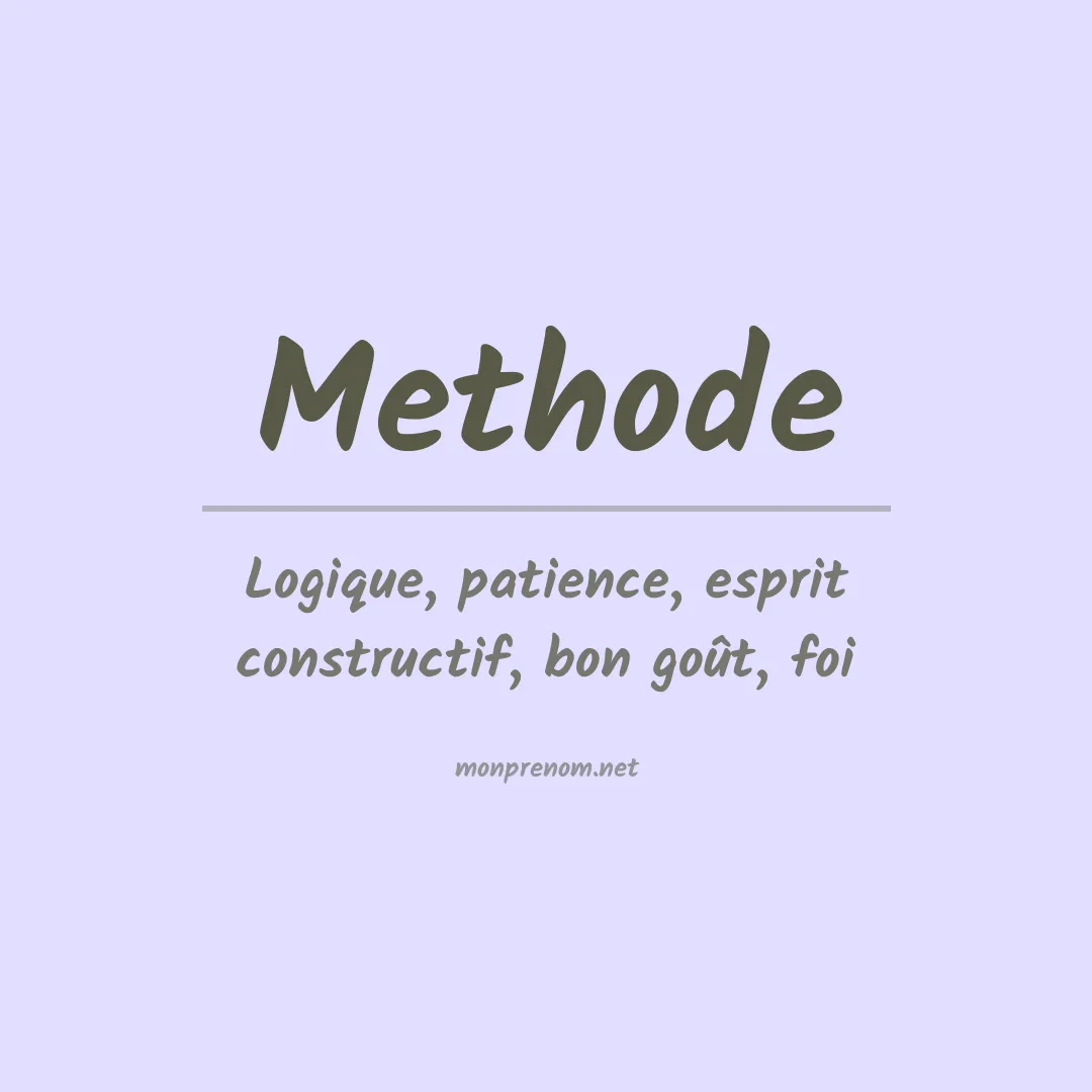 Signification du Prénom Methode