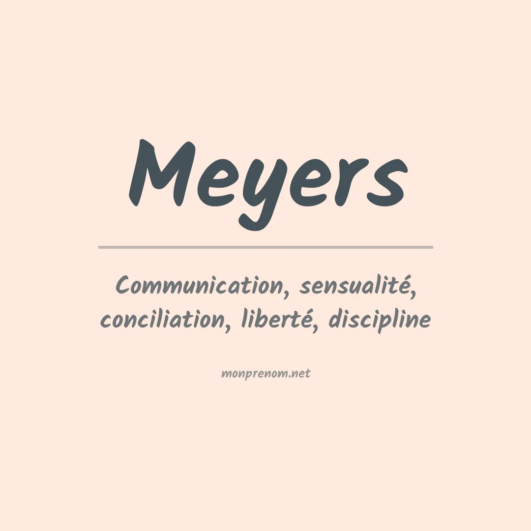 Signification du Prénom Meyers