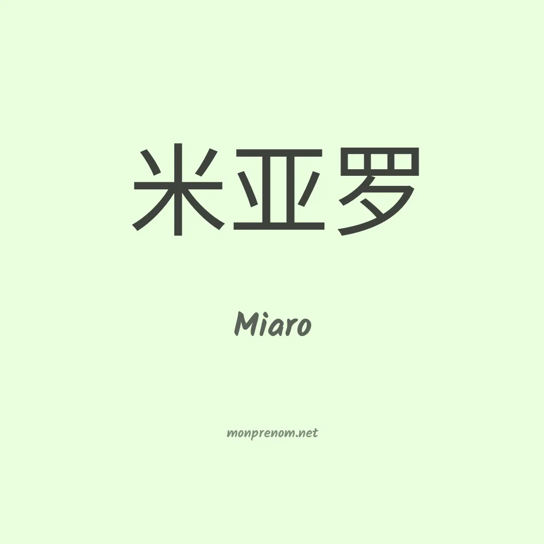 Miaro en chino