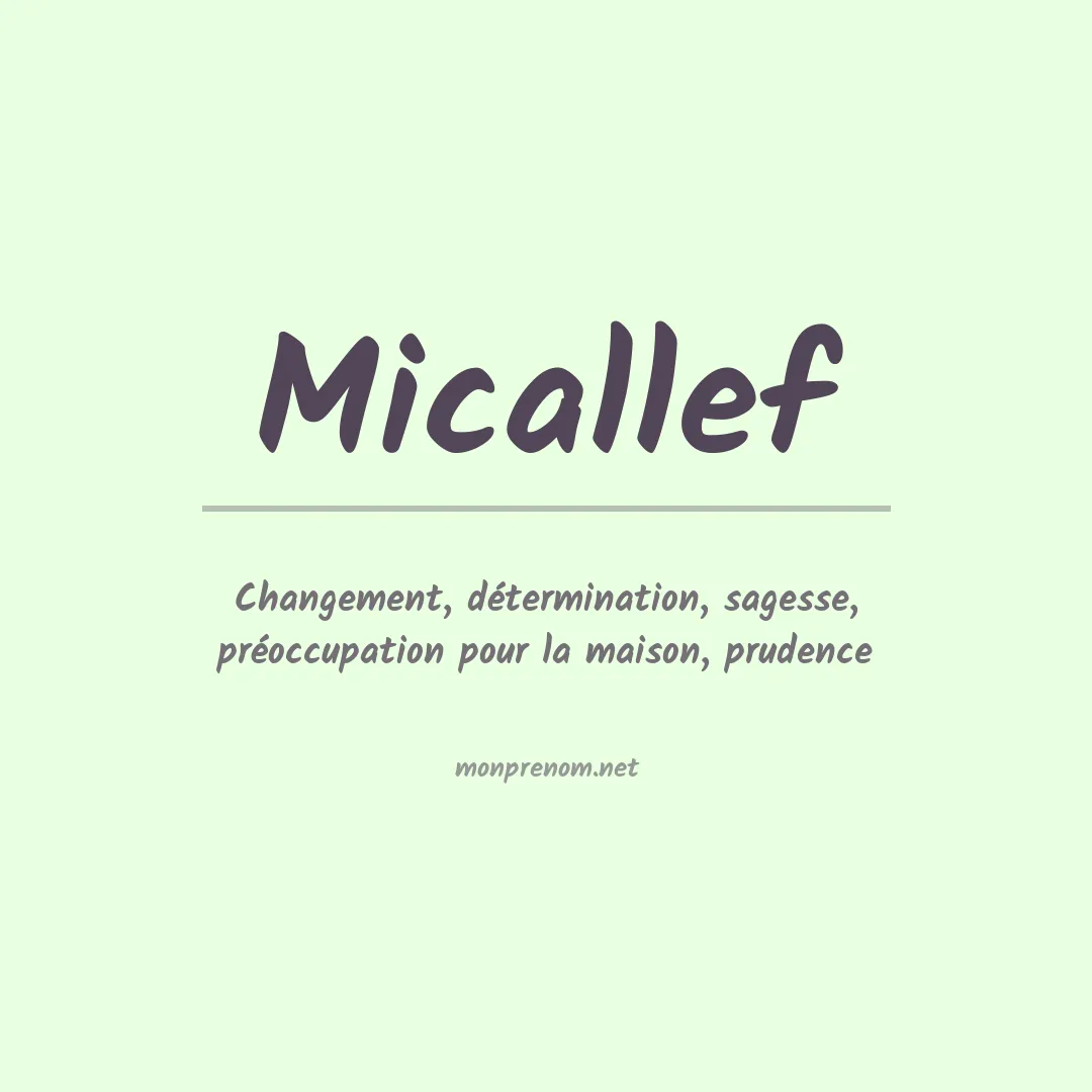 Signification du Prénom Micallef Signification du Prénom Micallef