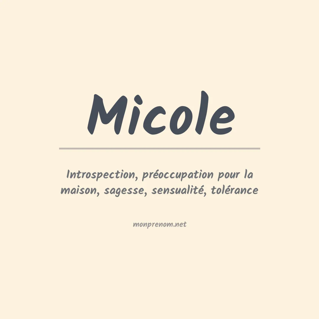 Signification du Prénom Micole