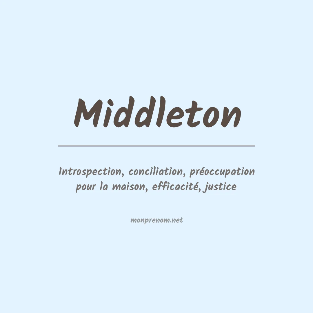 Signification du Prénom Middleton