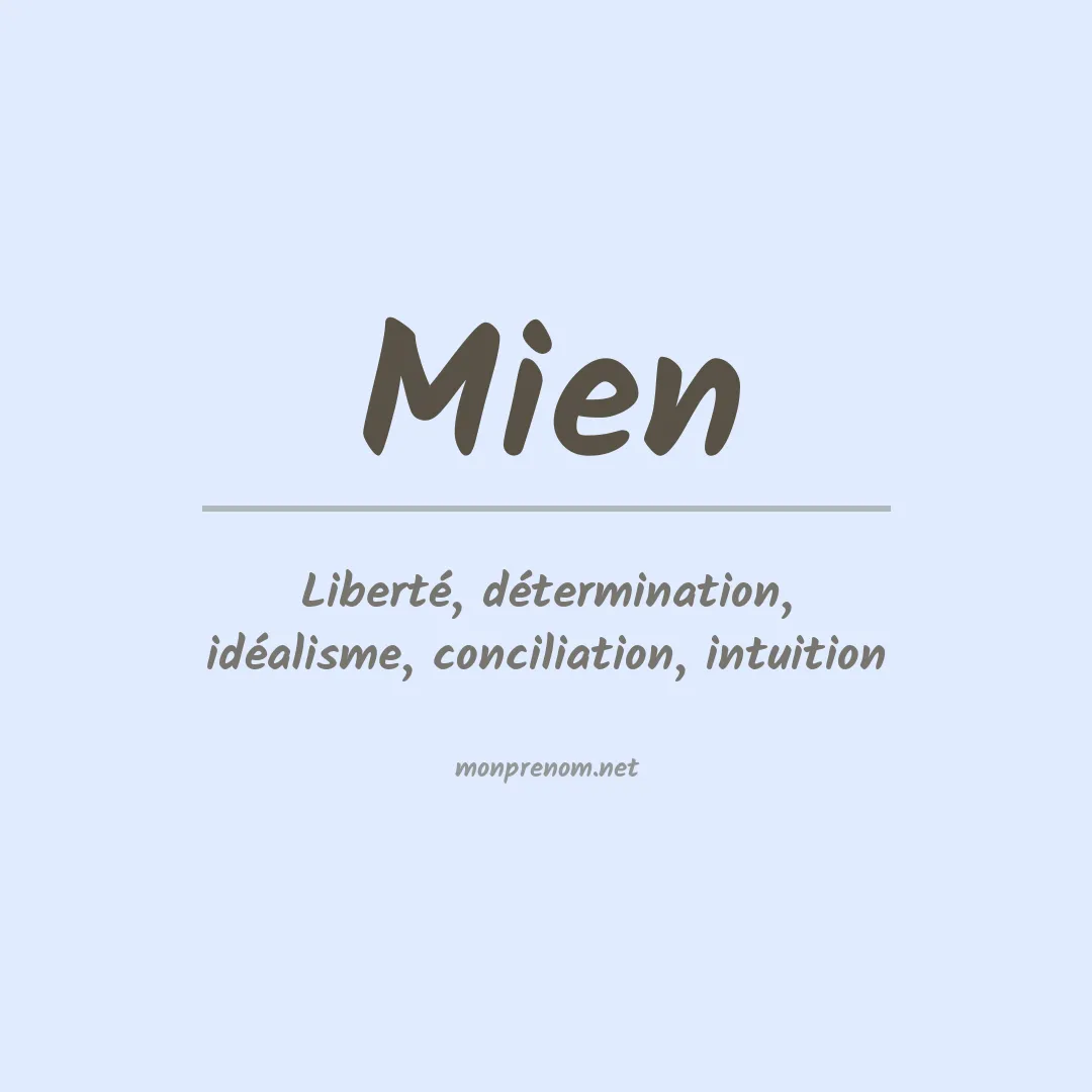 Signification du Prénom Mien Signification du Prénom Mien