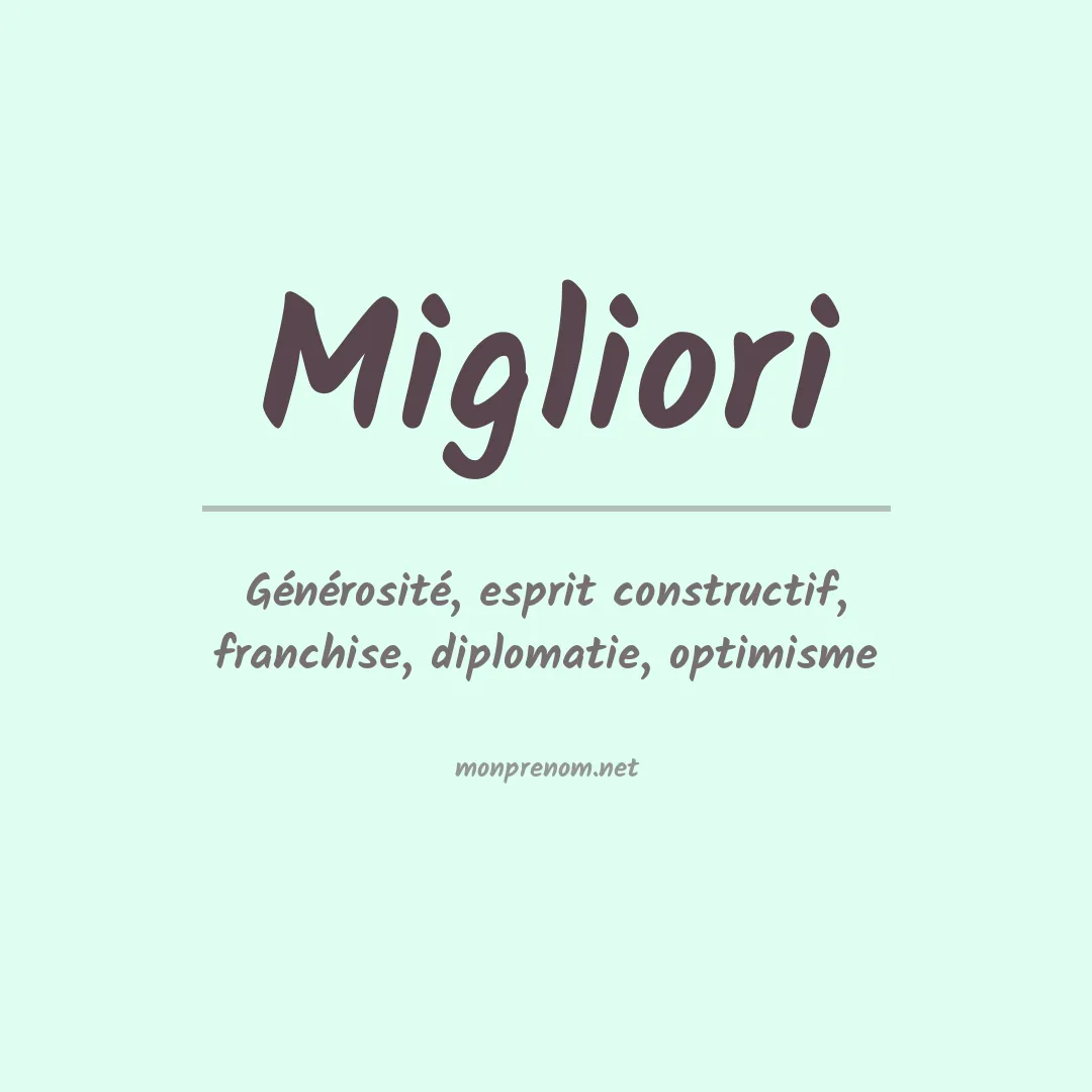 Signification du Prénom Migliori