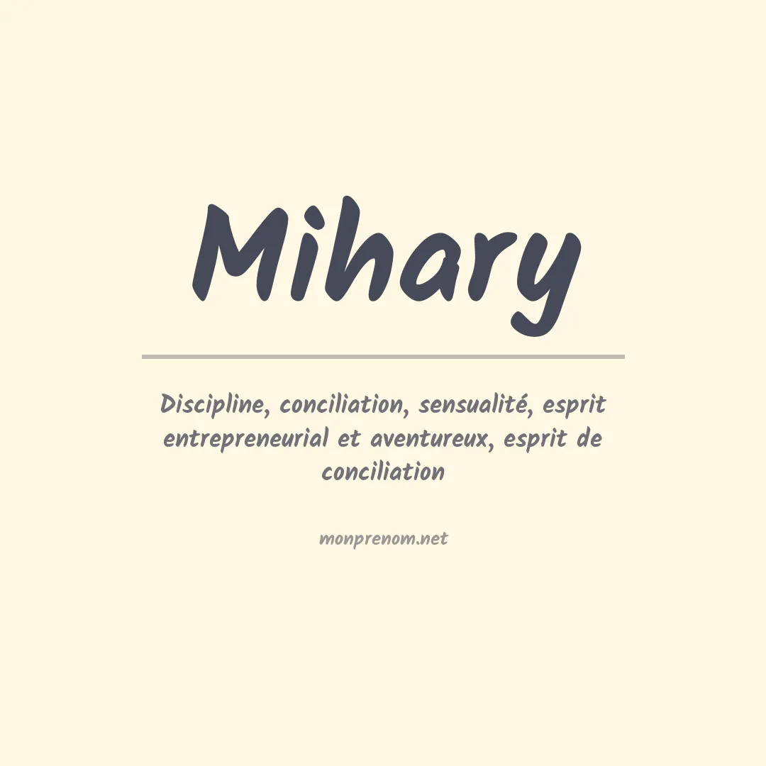 Signification du Prénom Mihary