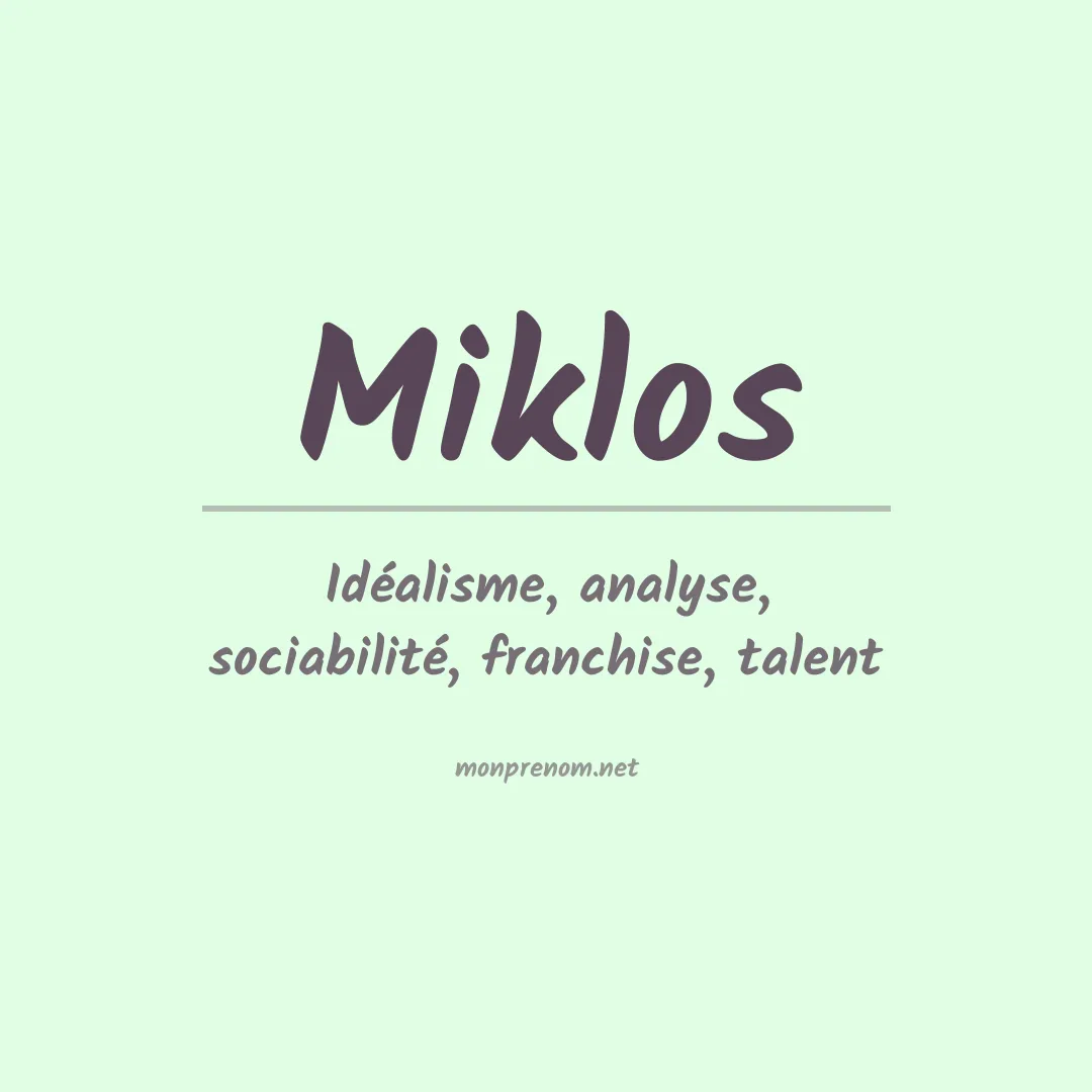 Signification du Prénom Miklos