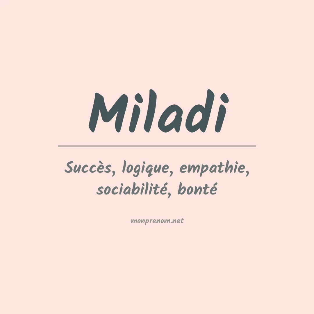 Signification du Prénom Miladi