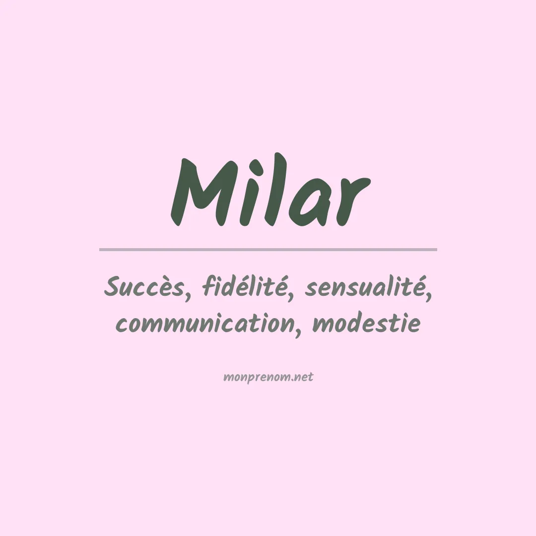 Signification du Prénom Milar